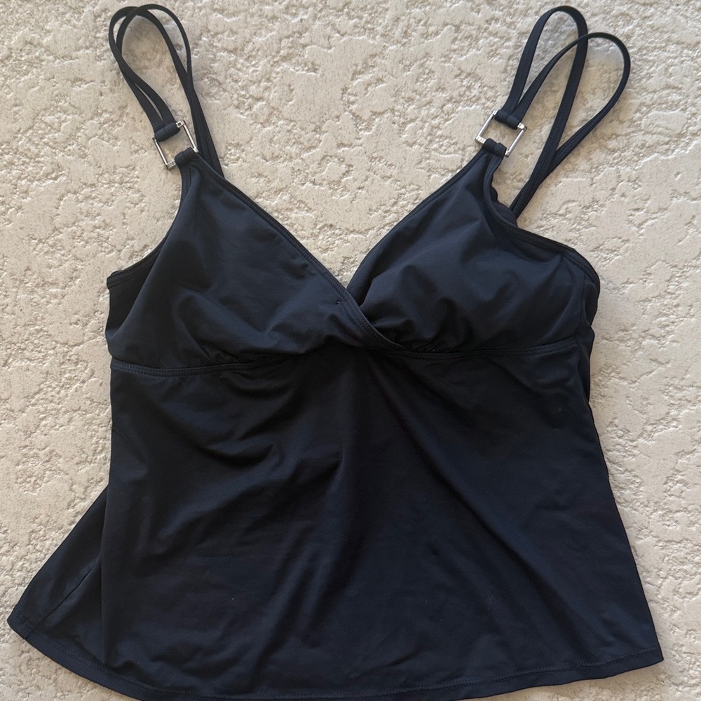 Lauren Ralph Lauren Black Bikini Top with Metallic Accents